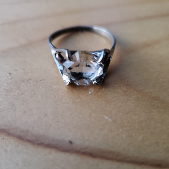 Large Signed Designer Uncas Sterling Silver Faux Diamond Solitaire Ring - Picture 7 of 7